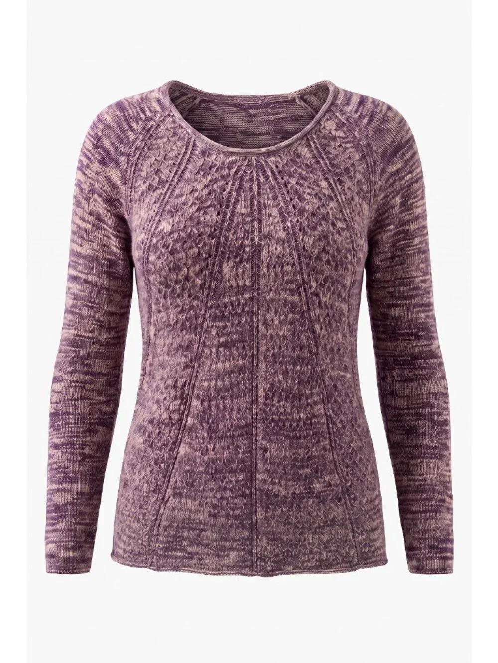 Calvin Klein Jeans Womens L Purple Marled Textured High Low Pullover Sweater EUC